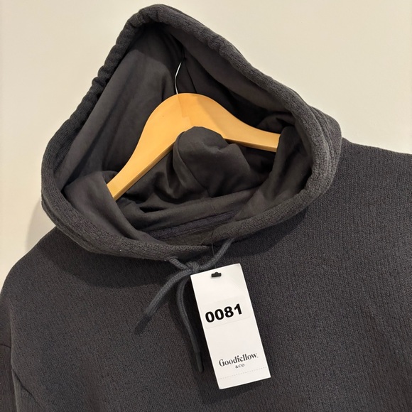 Goodfellow & Co Men’s Fleece Hoodie sweatshirt in charcoal gray color NWT - Picture 4 of 7